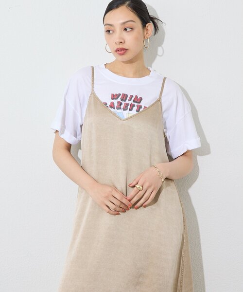 Whim Gazette（ウィム ガゼット） ワンピース 顔料染めツイルキャミ