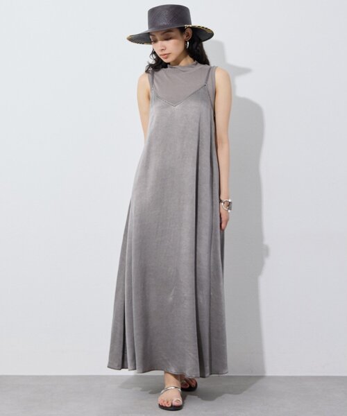 新品★Whim Gazette キャミワンピFREE タグ付41,800円 Whim Gazette（ウィム ガゼット） ワンピース 顔料染めツイルキャミ