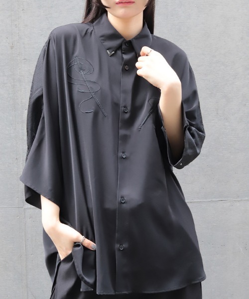 REZEN（リゼン） シャツ 半袖 刀×スタッズ半袖シャツ メンズ