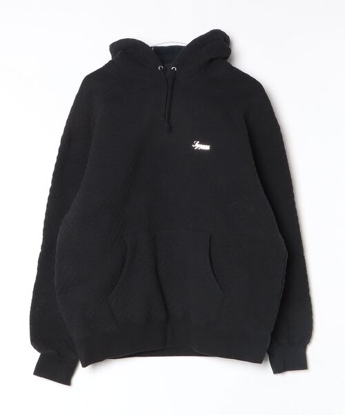 【即完売モデル】シュプリーム　フード　パイルロゴ　パーカー　黒 Supreme（シュプリーム） プルオーバーパーカー L ブラック メンズ