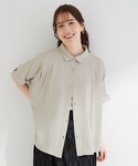 ブラウス シャツ 半袖 「ひんやり/洗濯後しわ...の詳細画像1