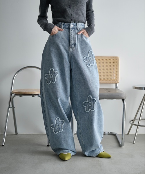 「THE YOn」 デニムパンツ M ライトブルー レディース_画像7