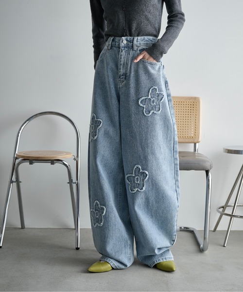 「THE YOn」 デニムパンツ M ライトブルー レディース_画像8