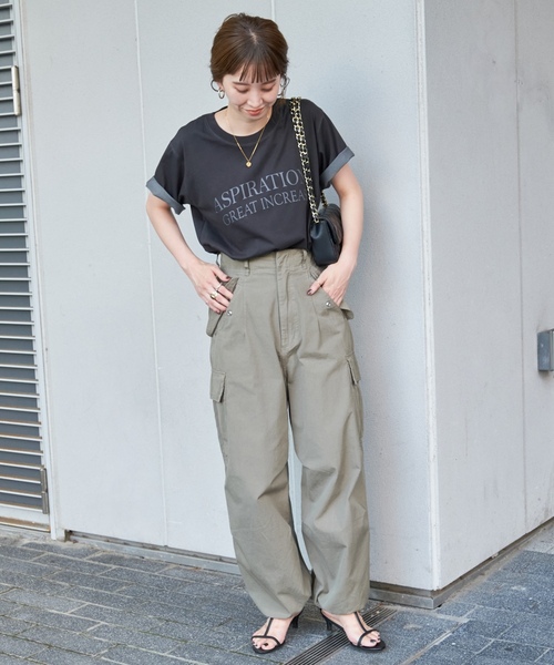 「B.C STOCK」 「Simplicite」半袖Tシャツ FREE ホワイト レディース_画像2
