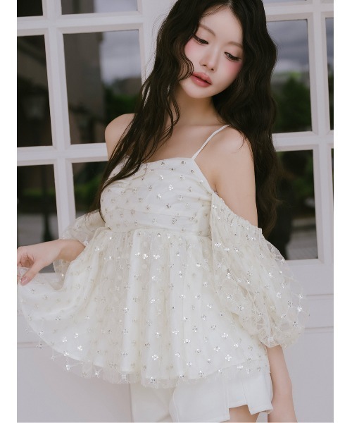 ameliamoi 2wayボリュー厶シアートップス WHT Freeサイズ AmeliaMoi 2wayボリュームシアートップス レディース : ZOZOTOWN Yahoo