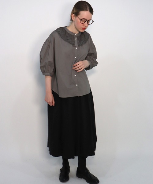 「haupia」 7分袖ブラウス MEDIUM オフホワイト レディース_画像6