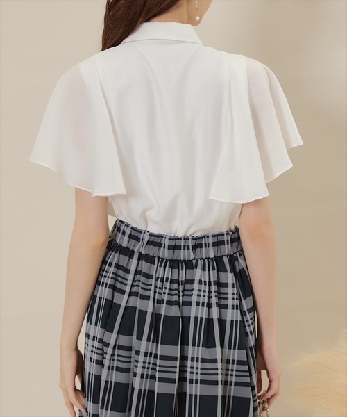 「SWINGLE」 ノースリーブシャツ MEDIUM ベージュ レディース_画像3