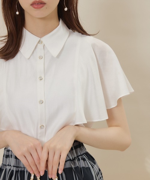 「SWINGLE」 ノースリーブシャツ MEDIUM ベージュ レディース_画像4