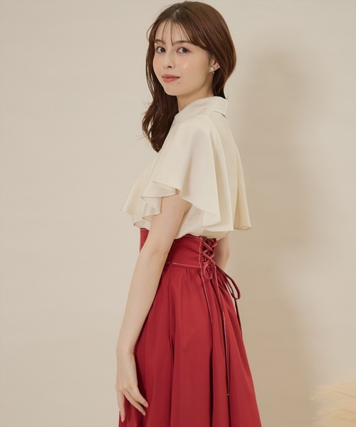 「SWINGLE」 ノースリーブシャツ MEDIUM ベージュ レディース_画像8