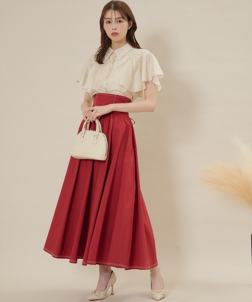 「SWINGLE」 ノースリーブシャツ MEDIUM ベージュ レディース_画像9