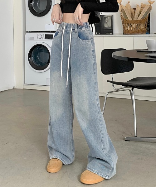 「LADY LIKE」 デニムパンツ M サックスブルー レディース_画像4