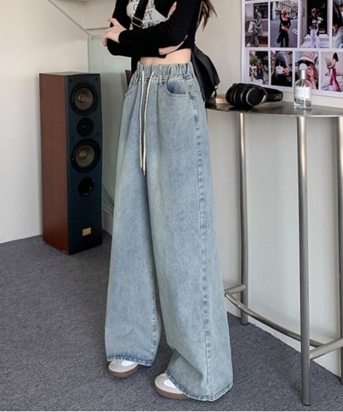 「LADY LIKE」 デニムパンツ M サックスブルー レディース_画像9