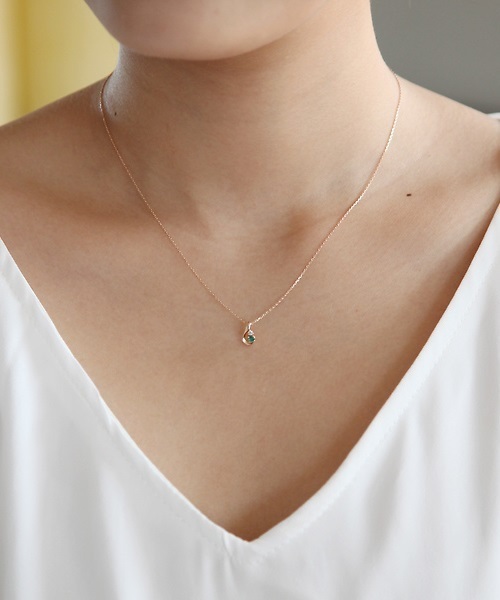 ネックレス 「5月誕生石」K10ピンクゴールド ネックレス レディースの画像