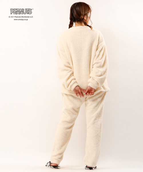 PEANUTS ルームウェア パジャマ スヌーピーボアルームウェア上下
