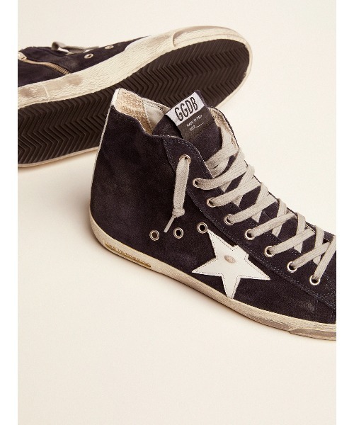 スニーカー GOLDEN GOOSE Francy sneakers navy suede-white leather star メンズの画像