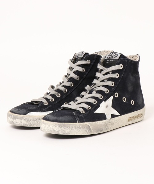 スニーカー GOLDEN GOOSE Francy sneakers navy suede-white leather star メンズの画像