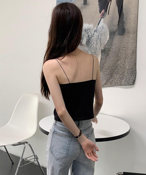 新品未開封☆Wellness スパゲッティストラップパット付きキャミソール 即納】#パッド入り スパゲッティ ストラップ キャミ 全4色 ブラ