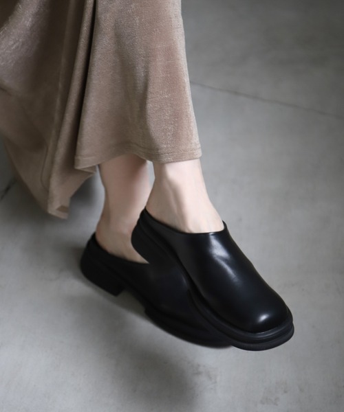 select MOCA（セレクトモカ） スリッポン フェイクレザースライド