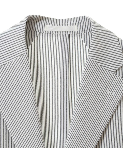 美品　メンズメルローズ　シアサッカー　サマージャケット　ストレッチ　XL　黒 美品 メンズメルローズ シアサッカー サマージャケット