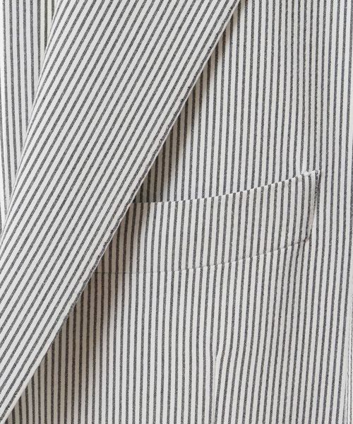 美品　メンズメルローズ　シアサッカー　サマージャケット　ストレッチ　XL　黒 美品 メンズメルローズ シアサッカー サマージャケット