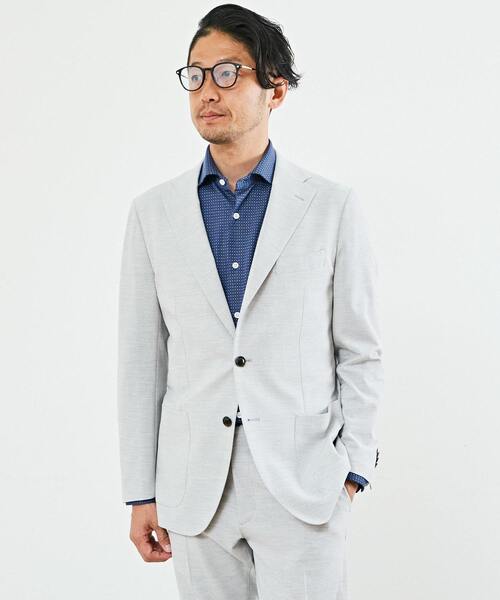 美品　メンズメルローズ　シアサッカー　サマージャケット　ストレッチ　XL　黒 美品 メンズメルローズ シアサッカー サマージャケット