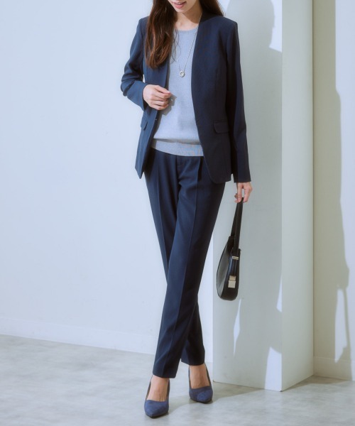 新品未使用　洗える/UVカット/接触冷感】オックスストレッチ　パンツスーツ 7days Life Styling セレモニースーツ スラックス パンツ 「UVカット