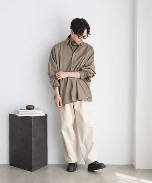 LOWRYS FARM シャツ ツイルストレッチドルマンシャツ 967957 メンズ