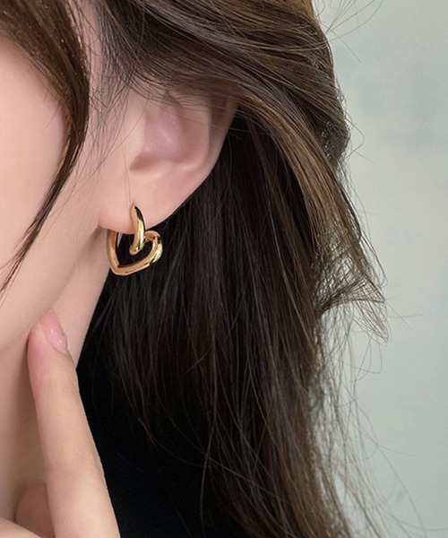 ALMO ピアス ハートカールデザインピアス/ペア(RO) メンズ レディース