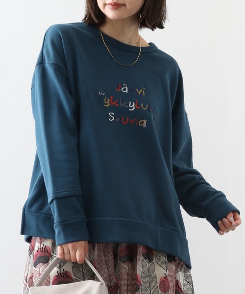 トレーナー スウェット EMAGO 北欧ロゴ刺繍プルオーバー レディース Emago トレーナー スウェット EMAGO 北欧ロゴ刺繍プルオーバー