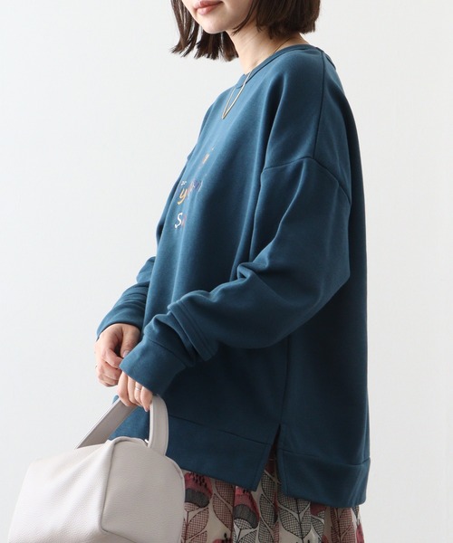 トレーナー スウェット EMAGO 北欧ロゴ刺繍プルオーバー レディース Emago トレーナー スウェット EMAGO 北欧ロゴ刺繍プルオーバー