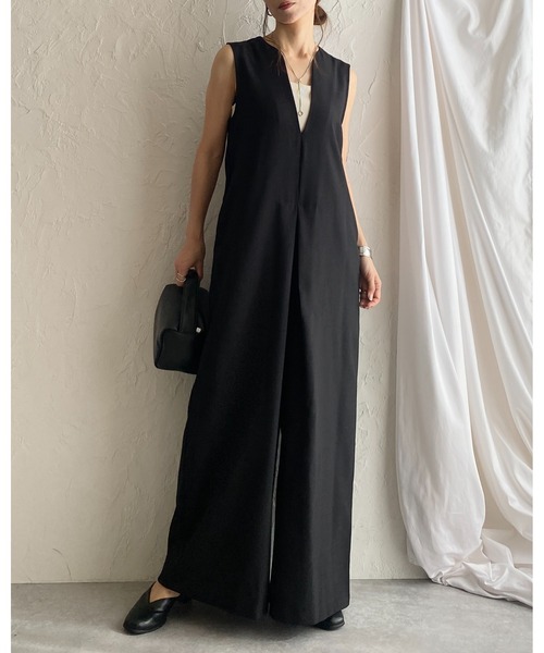 She's Closet サロペット オーバーオール 深Vネックフロント