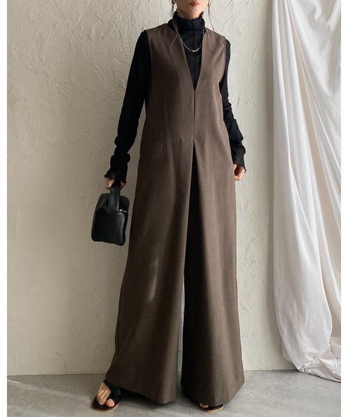 She's Closet サロペット オーバーオール 深Vネックフロント