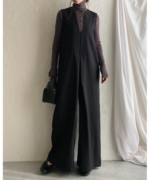 She's Closet サロペット オーバーオール 深Vネックフロント