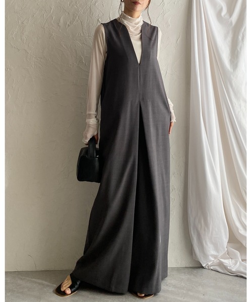 She's Closet サロペット オーバーオール 深Vネックフロント