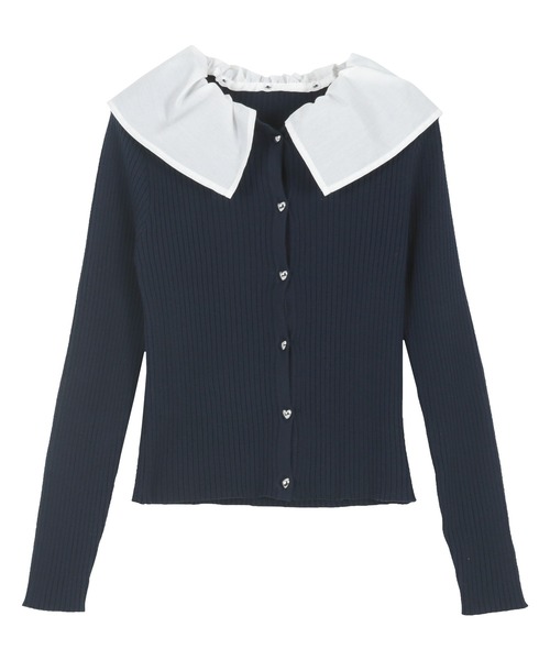 KOBE LETTUCE ニット セーター 取り外し襟付きハートボタンニット