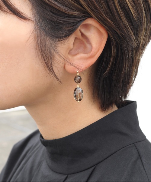 anq. ピアス 「anq.」K10・K14GF アクアマリン、ブルートパーズ