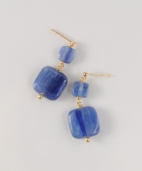 anq. ピアス 「anq.」K10・K14GF アクアマリン、ブルートパーズ
