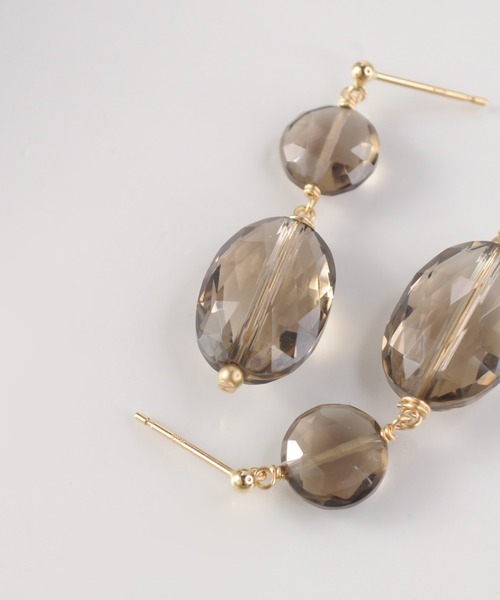 anq. ピアス 「anq.」K10・K14GF アクアマリン、ブルートパーズ