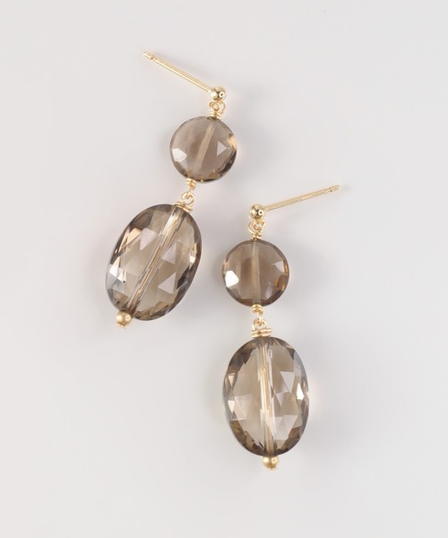 anq. ピアス 「anq.」K10・K14GF アクアマリン、ブルートパーズ