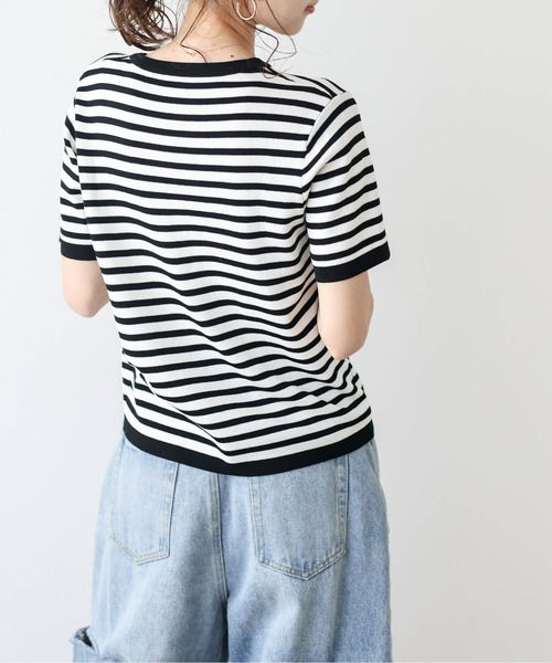 La-gemme ニット セーター ハート刺繍リンガーサマーニット