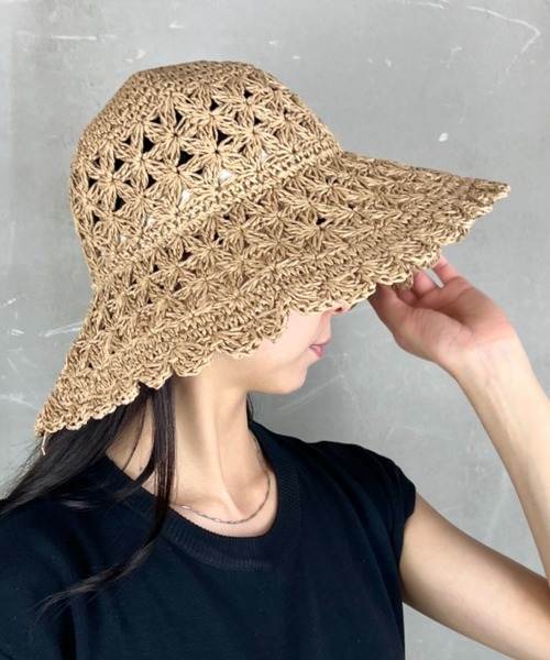 coeur femme　トゥモローランド　つば広ペーパーハット coeur femme ◇トゥモローランド つば広ペーパーハット 帽子