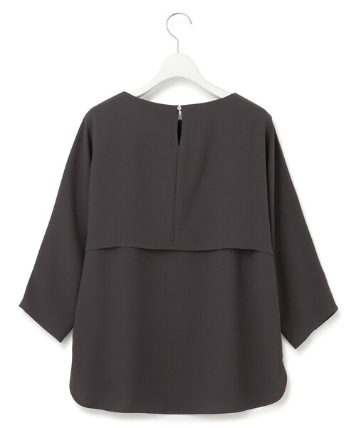 23区＊新品＊ストレッチケープデザイン＊カットソー38、40の方も 23区 tシャツ 「洗える」ストレッチジョーゼット ケープデザイン
