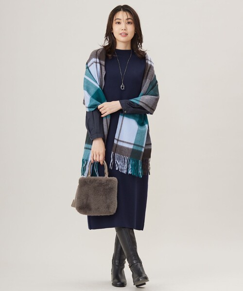 J.PRESS（J.プレス） ワンピース 「洗える」CLOTH COMBI KNIT