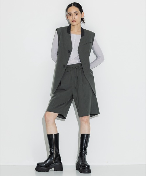 tシャツ 「STUDIOUS/ステュディオス」テーラードジレ/セットアップ可能 レディース STUDIOUS tシャツ 「STUDIOUS/ステュディオス」テーラードジレ