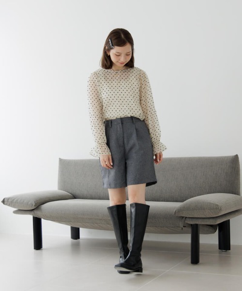 ブラウス シャツ ハートバルーンブラウス レディース flower（ファッション） ブラウス シャツ ハートバルーン