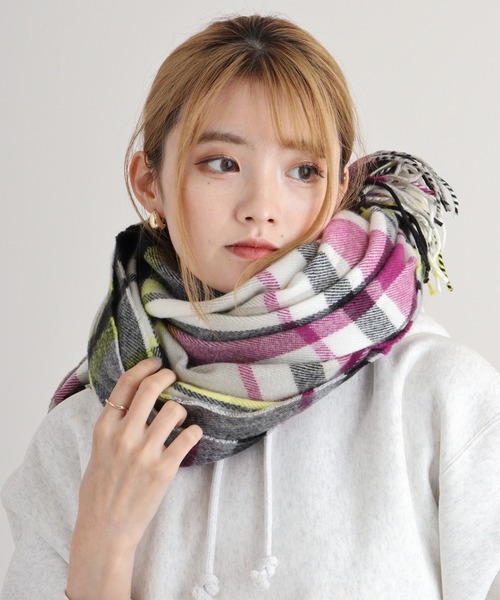mitis ストール マフラー 大判 チェックストール レディース メンズ
