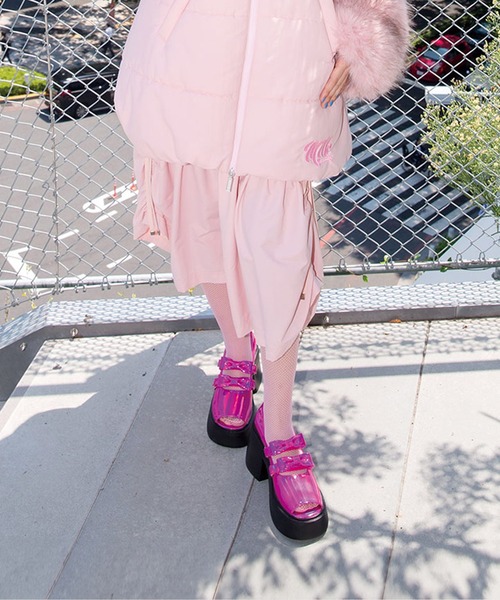 MILK 靴 ピンク Babyシューズ ストラップシューズ MILK（ミルク） 厚底 サンダル Baby ツインズ シューズ レディース