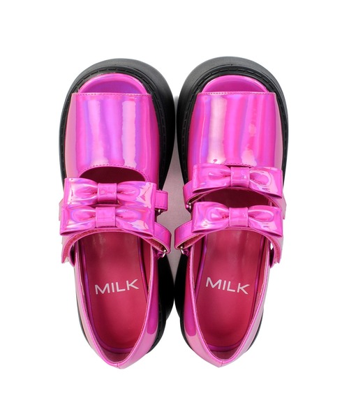 MILK 靴 ピンク Babyシューズ ストラップシューズ MILK（ミルク） 厚底 サンダル Baby ツインズ シューズ レディース