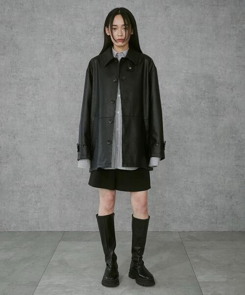 THE STANDARD カバーオール THE STANDARD/シンセティックレザーカー