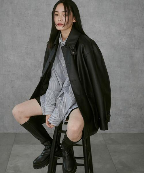 THE STANDARD カバーオール THE STANDARD/シンセティックレザーカー